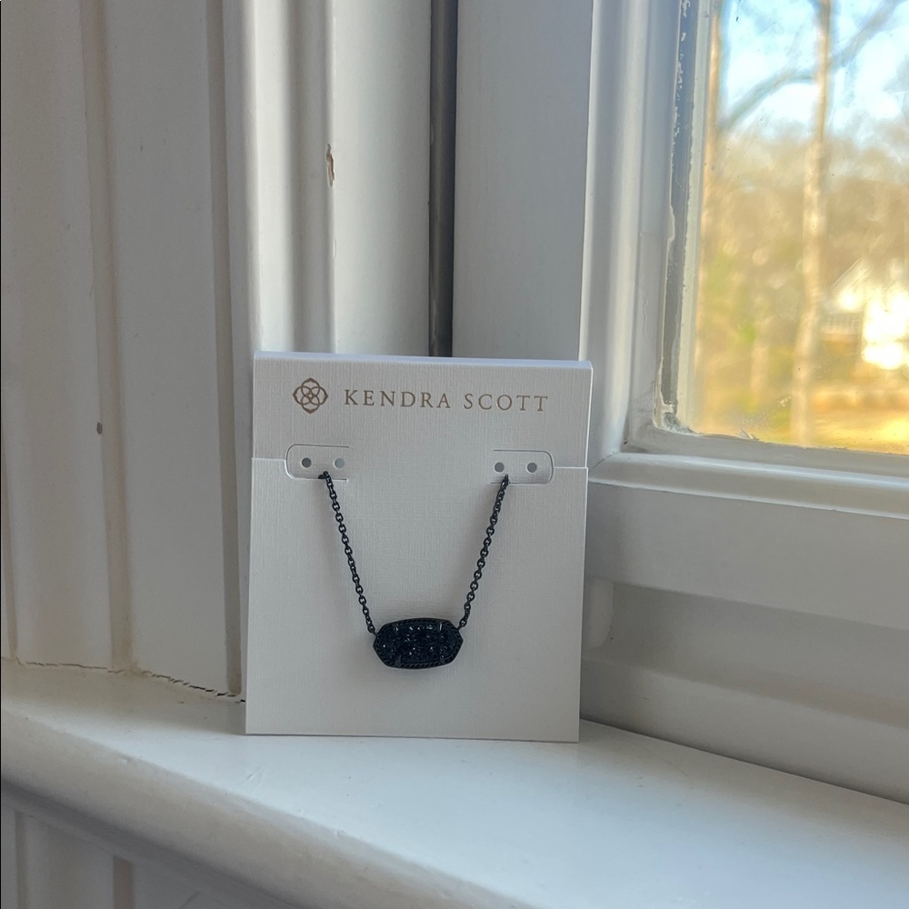 Kendra Scott Black Drusy Pendant Necklace